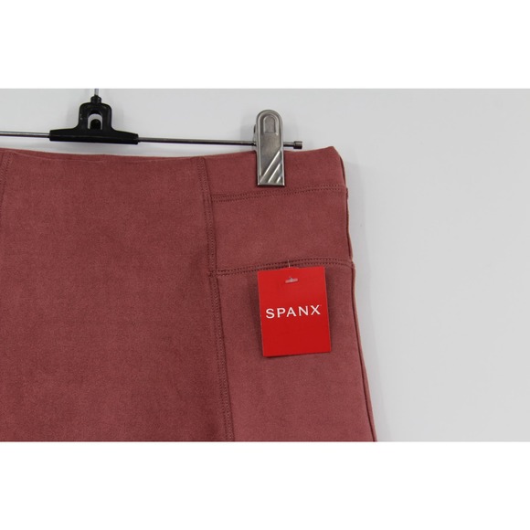 Spanx Faux Suede High Waisted Leggings Womens Small Rich Rose New NWT - Picture 5 of 10
